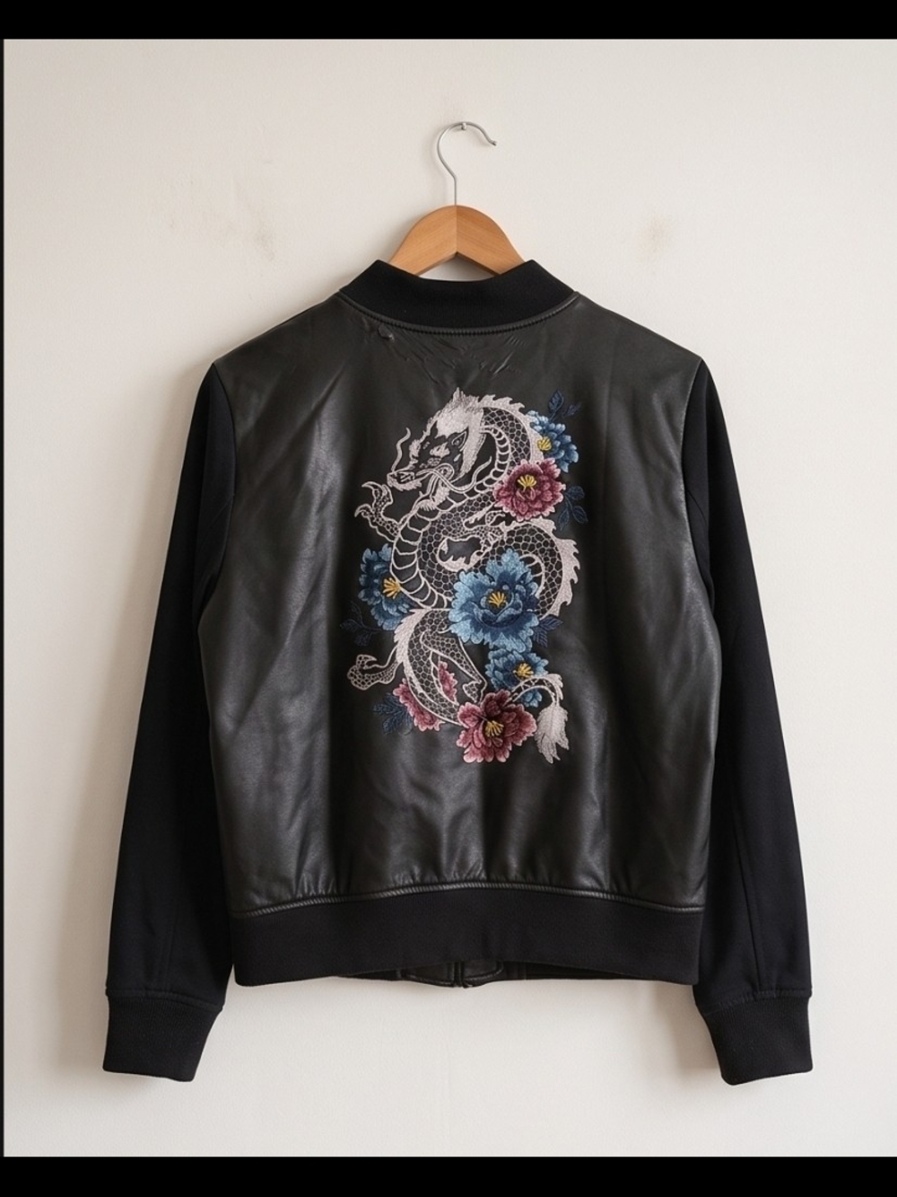 Torrid Black Faux Leather Bomber Jacket